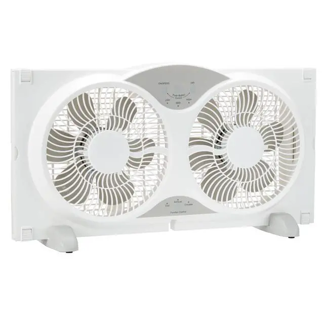 Alt view image 6 of 7 - Seasons Comfort 9" Twin Window Fan, 3-Speed, Quiet Design, Portable, Remote Control, ETL Listed, Adjustable Extensions - Ideal for Home, Kitchen, Bedroom & Office