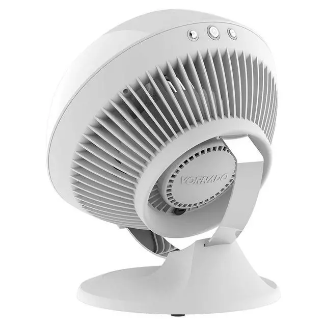 Alt view image 4 of 5 - Vornado 560 Whole Room Air Circulator, Medium Floor Fan with 4 Speeds, Adjustable Tilt, Easy to Clean, Adjustable Tilt Chrome Glide Bar, Quiet Fan for Home, Office, and Bedroom, White