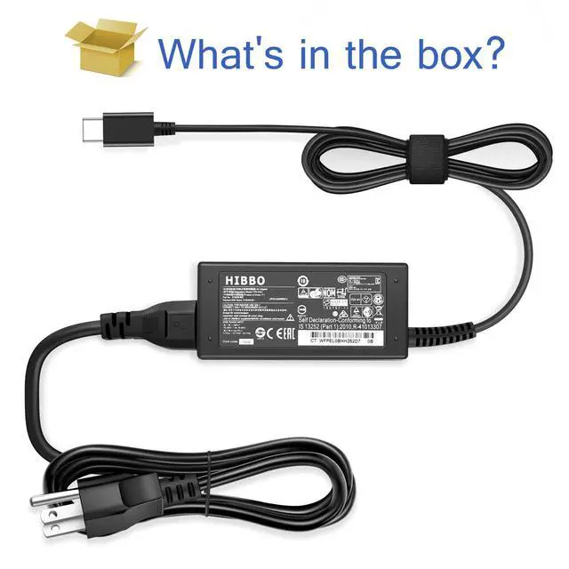 Alt view image 5 of 6 - Chromebook Charger USB C Laptop Charger Compatible with HP, Lenovo, Dell, Acer, Asus, Samsung, Google Type C 45W Universal Power Adapter