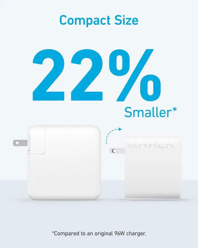 Alt view image 4 of 7 - Laptop Charger, Compact Foldable 100W USB C Charger with 5FT Cable