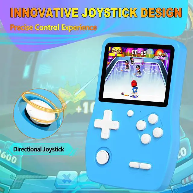 Alt view image 6 of 7 - 32 Bit Handheld Games for Kids Preloaded 139 Video Games, Portable Video Gaming Player with 3.0" IPS Screen and Rechargeable Battery, Mini Travel Games Electronic Gifts Toys for Boys Girls, Blue