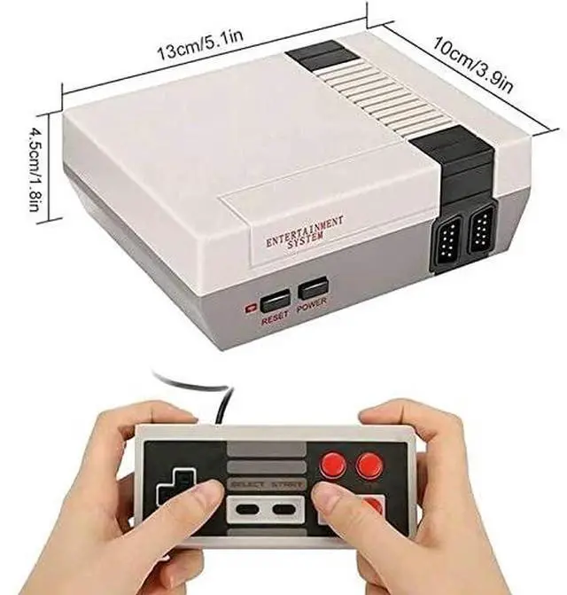 Alt view image 3 of 4 - Retro Game Console, Classic Video Games Console Built-in with 800 Games System, Plug and Play with 2 Wired Controllers Handheld Games (Gray)