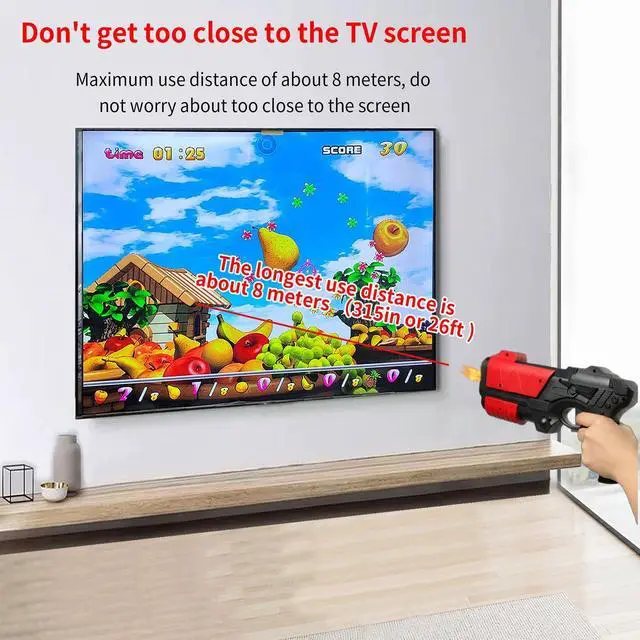 Alt view image 6 of 7 - Video Game Console with 100+ Games, Handheld Video Game Console for Kids, Plug and Play Video Games for TV, Shooting Games,Game Gun with 2 GameController, Xmas Birthday Toy Gift for Boys Girls Age 3 +
