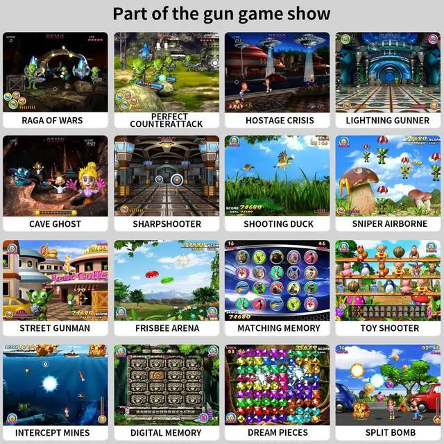 Alt view image 7 of 7 - Video Game Console with 100+ Games, Handheld Video Game Console for Kids, Plug and Play Video Games for TV, Shooting Games,Game Gun with 2 GameController, Xmas Birthday Toy Gift for Boys Girls Age 3 +