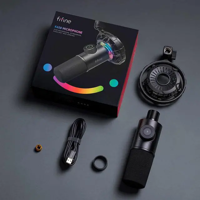Alt view image 7 of 7 - USB Gaming Microphone, RGB Dynamic Mic with Tap-to-Mute & Headphone Jack, Plug & Play Cardioid Mic for PC PS4/5, Streaming Podcast Twitch YouTube Discord - for Gamers and Youtubers - K658