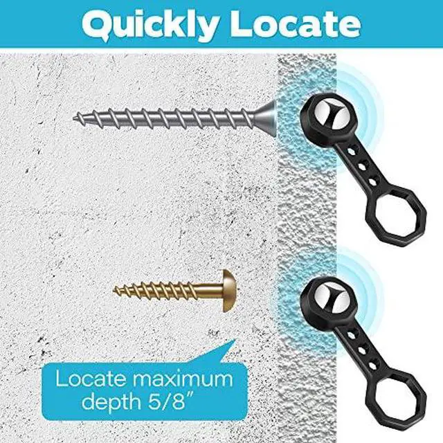 Alt view image 5 of 7 - Dreyoo 2 Pcs Stud Finder Wall Scanner, Studball Magnetic Stud Finder with 27 Pounds of Pull Magnetic Power, Studball for Detected and Located Stud Through 5/8" Drywall Plywood Paneling Ceramic (Black)