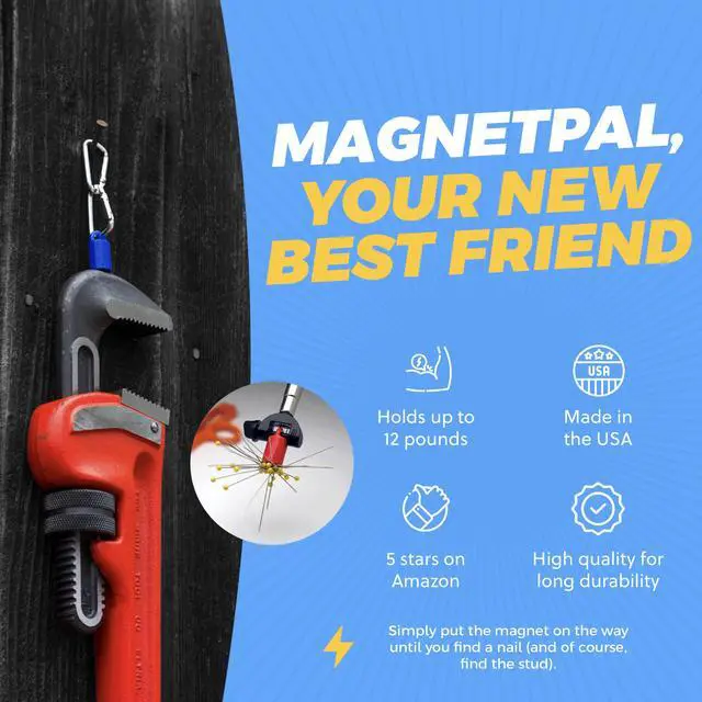 Alt view image 5 of 7 - 3 pack Heavy-Duty Neodymium Anti-Rust Magnet, Best for Magnetic Stud Finder / Key Organizer / Indoor and Outdoor Multi Uses, Red with Key Ring (SP-MPM3RD)