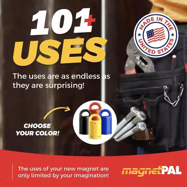 Alt view image 6 of 7 - 3 pack Heavy-Duty Neodymium Anti-Rust Magnet, Best for Magnetic Stud Finder / Key Organizer / Indoor and Outdoor Multi Uses, Red with Key Ring (SP-MPM3RD)