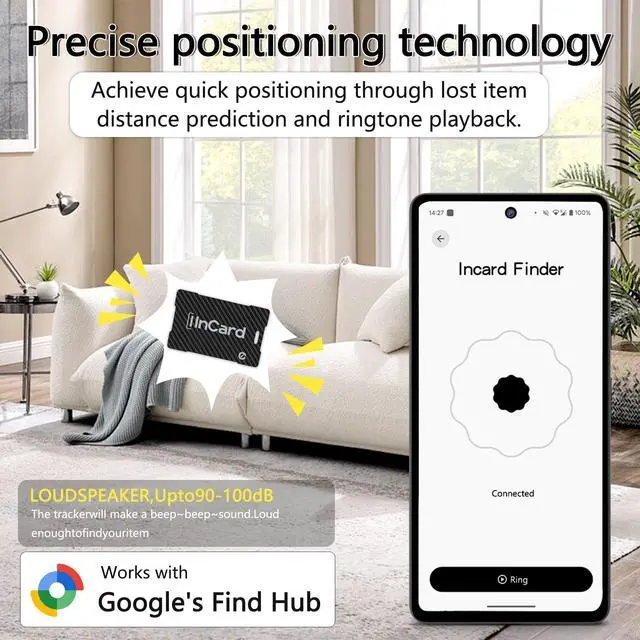 Alt view image 7 of 7 - Ultra-Thin Air Tag 0.07in Wallet Tracker (Both iOS and Android) IP68 Bluetooth GPS Tracker for Bags Passport Works with Apple Find My (Apple MFi Certified) & Google Find My Device - Wireless Charging