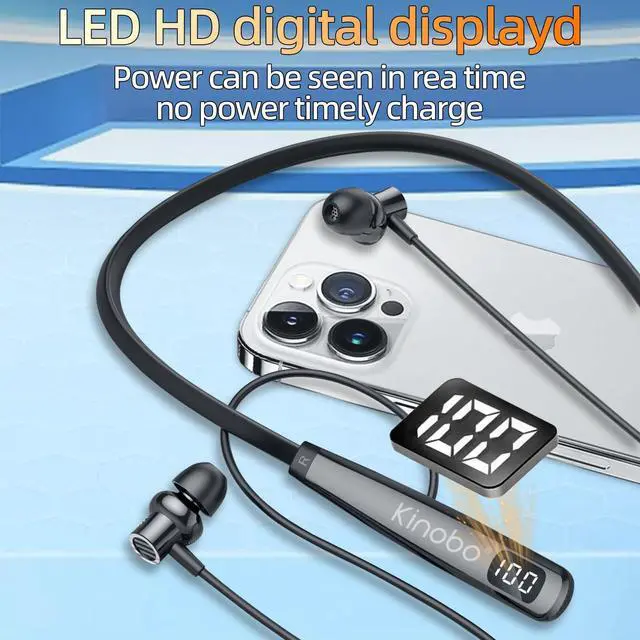 Alt view image 2 of 7 - Neckband Bluetooth Headphones, 6.0 Bluetooth 100 Hours PlaytimeIPX7 Sports Waterproof Earbuds with Microphone Noise Cancelling with HiFi Speakers Multiple Switchable Sound Modes