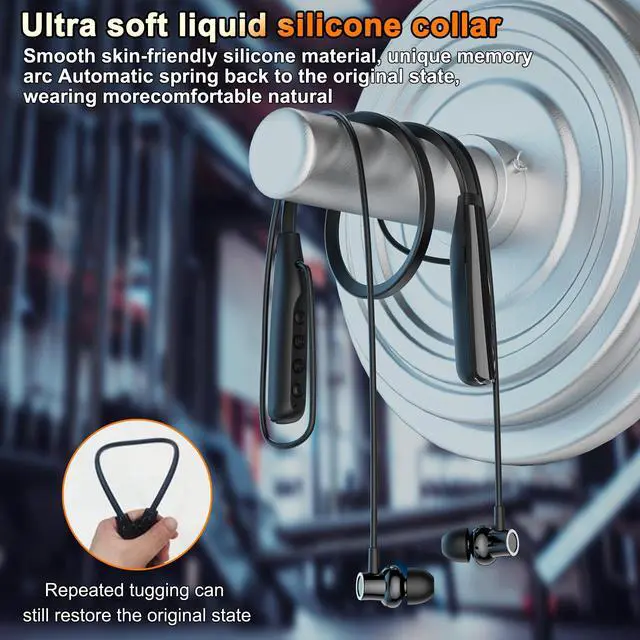 Alt view image 7 of 7 - Neckband Bluetooth Headphones, 6.0 Bluetooth 100 Hours PlaytimeIPX7 Sports Waterproof Earbuds with Microphone Noise Cancelling with HiFi Speakers Multiple Switchable Sound Modes