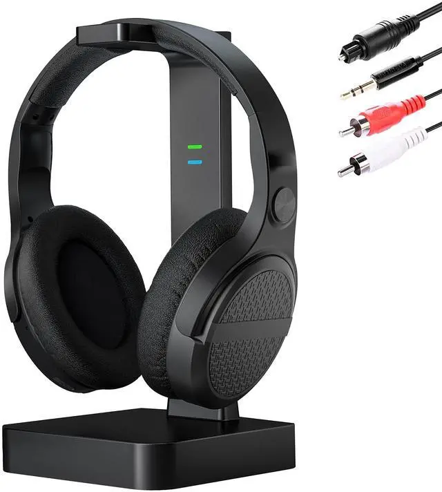 Main image of Wireless Headphones for TV Watching with Digital Optical RCA | 2.4 GHz RF Transmitter Charging Dock, Over Ear Headset with 3 Audio Modes, 197 FT Wireless Range, 10 Hrs Audio Playtime