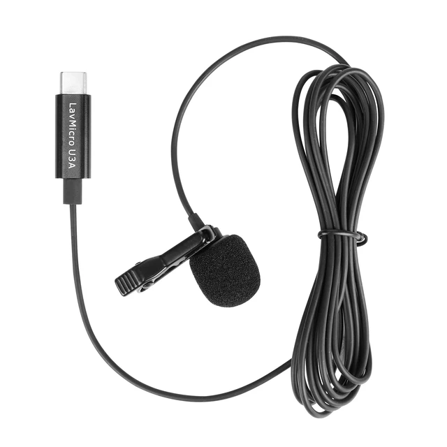 Alt view image 5 of 7 - LavMicro U3A USB-C Lavalier Microphone, Android, new iPad, Computers & More with 6.6' Cable & 90 Adapter for Vlogging, Interviews, YouTube, TikTok, Live Streaming