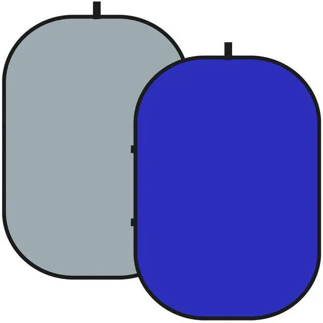 Main image of Chromakey Backdrops, Double-Sided Blue and Grey Screen, 2 in 1 Foldable and Reversible Background for Photography, Gaming and Live Streaming, 5 x 6.6 inches/1.5 m x 2 m (Blue/Grey)
