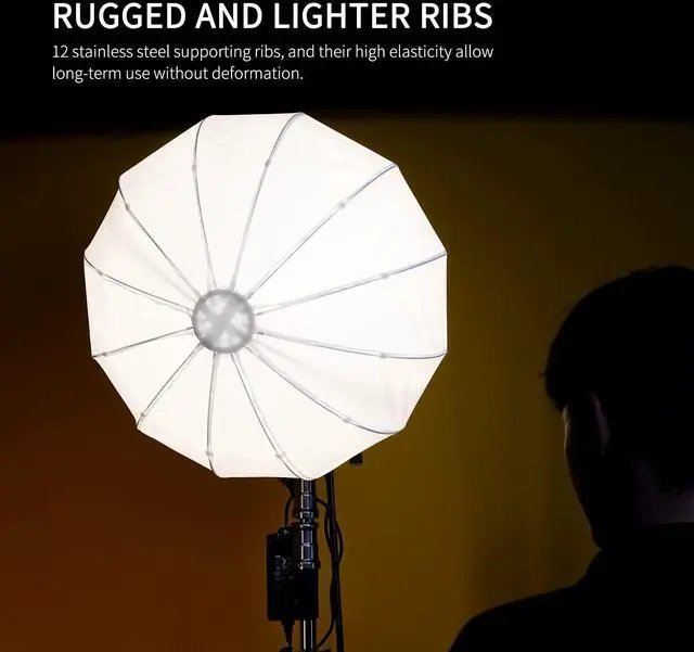 Alt view image 4 of 7 - FSL65 Portable Lantern Softbox, 65cm 25.6 Inch for FEELWORLD FL125D FL125B FL225D FL225B and Other Bowens Mount Video Studio Light, for Live Streaming, Videography, Photography