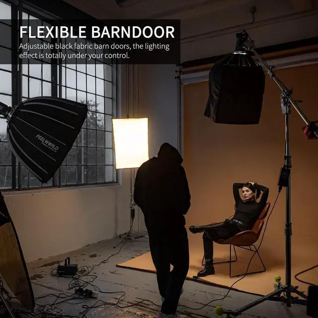 Alt view image 6 of 7 - FSL65 Portable Lantern Softbox, 65cm 25.6 Inch for FEELWORLD FL125D FL125B FL225D FL225B and Other Bowens Mount Video Studio Light, for Live Streaming, Videography, Photography