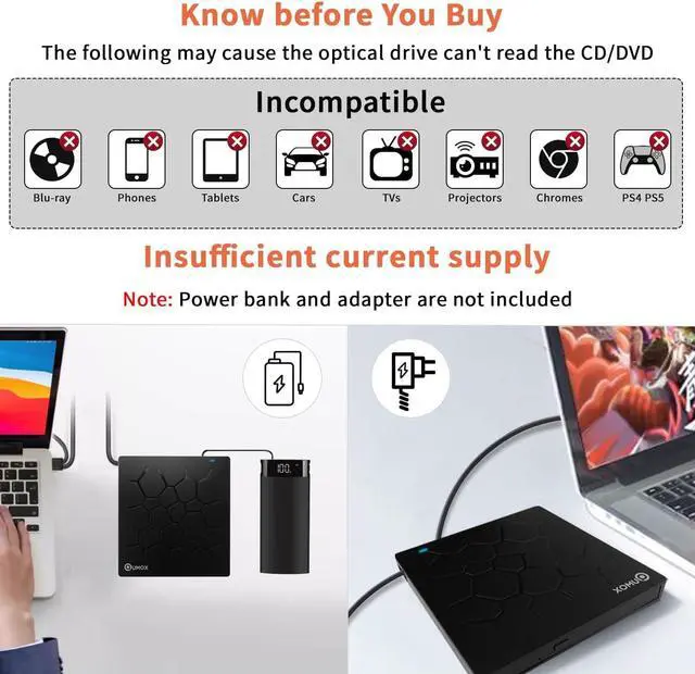Alt view image 6 of 7 - External DVD CD Burner, External CD DVD Drive, USB 3.0 with 4 USB Ports and 2 TF/SD Card Readers, Ultra Slim External CD/DVD Drive for Mac Laptop, Windows 11/10/8/7 PC, Linux OS