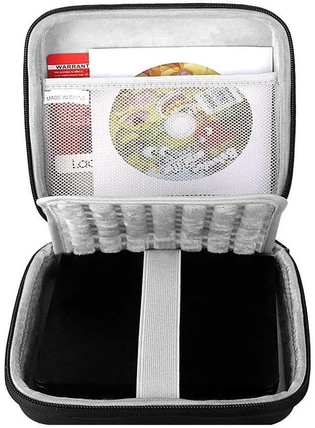 Alt view image 7 of 7 - USB CD DVD Writer Blu-Ray & External Hard Drive Protective Storage Case Bag Compatible Apple USB Superdrive, Samsung SE-208GB SE-218CB LG GP65NB60 GP60NB50 Dell ASUS External DVD Drives, Black