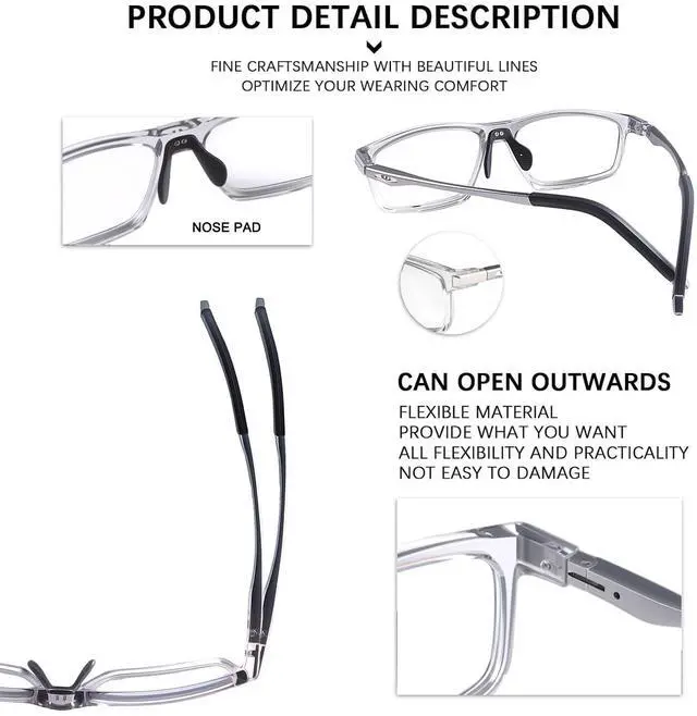 Alt view image 4 of 7 - Photochromic Blue Light Blocking Glasses Anti Eyestrain Computer Gaming Blue Light Screen Blocker Glasses for Men Women