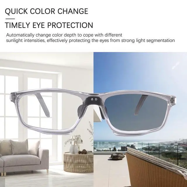 Alt view image 5 of 7 - Photochromic Blue Light Blocking Glasses Anti Eyestrain Computer Gaming Blue Light Screen Blocker Glasses for Men Women