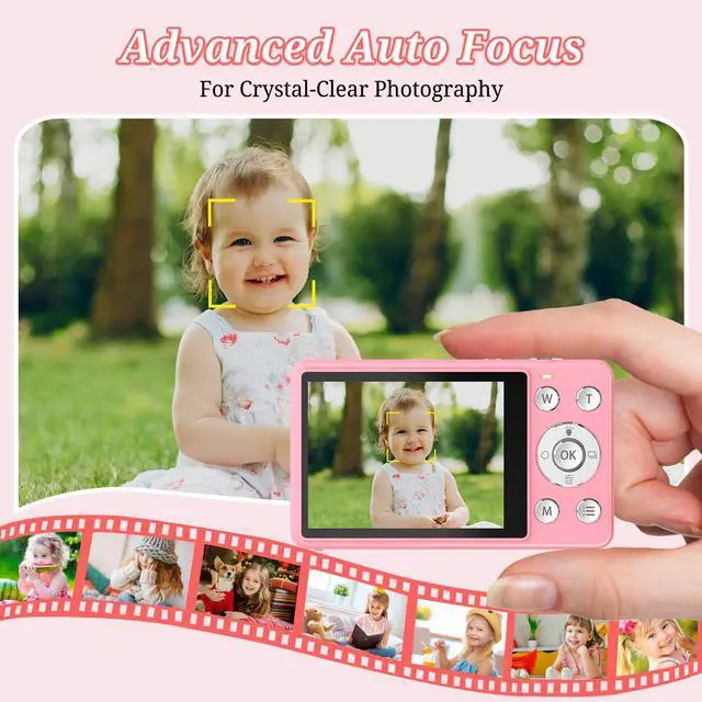 Alt view image 4 of 7 - Digital Camera, FHD 4K 64MP Point and Shoot Kids Digital Camera with 64GB Card,18X Zoom, Anti Shake, Compact Small Cameras for Kids Gifts for Teens Girls Boys