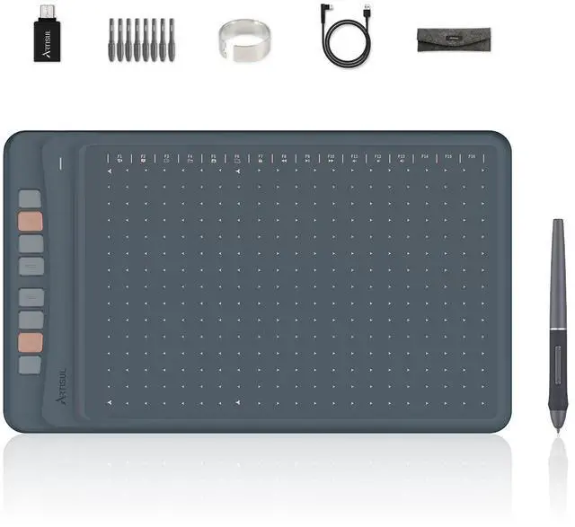 Main image of A1201 Graphics Drawing Tablet Compatible with Android Phone,10x6 Inch Digital Drawing Tablet with 8192 Level Battery-Free Stylus, Supports Tilt,8 Hot Keys, Works with Win, Mac and Android