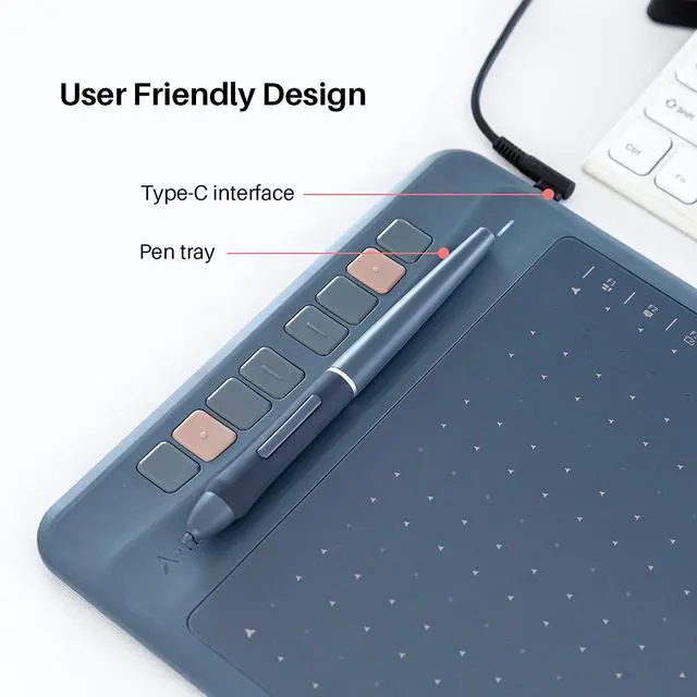 Alt view image 7 of 7 - A1201 Graphics Drawing Tablet Compatible with Android Phone,10x6 Inch Digital Drawing Tablet with 8192 Level Battery-Free Stylus, Supports Tilt,8 Hot Keys, Works with Win, Mac and Android