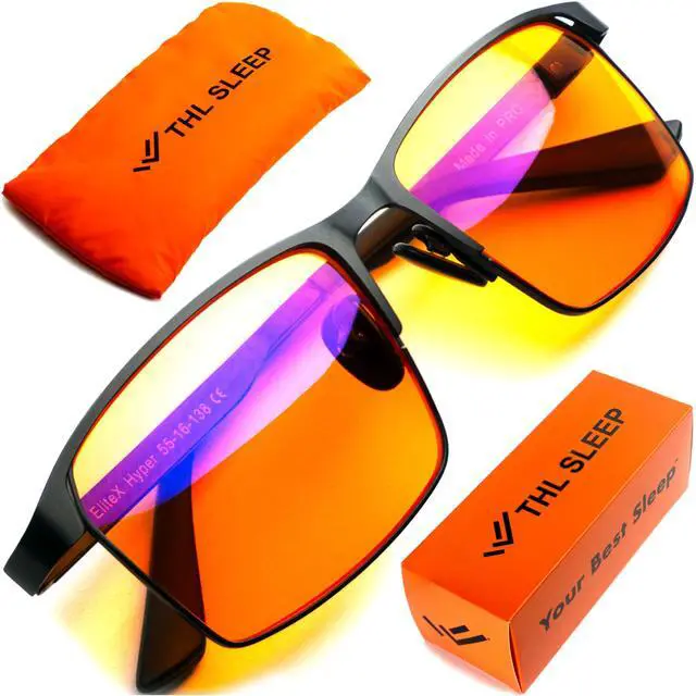 Main image of Orange Blue Light Blocking Glasses for Better Sleep - Premium Carbon Fiber Amber Computer Migraine Glasses for Women & Men - Gaming Glasses - TV Blue Light Blockers Gamer Glasses for Eye Strain