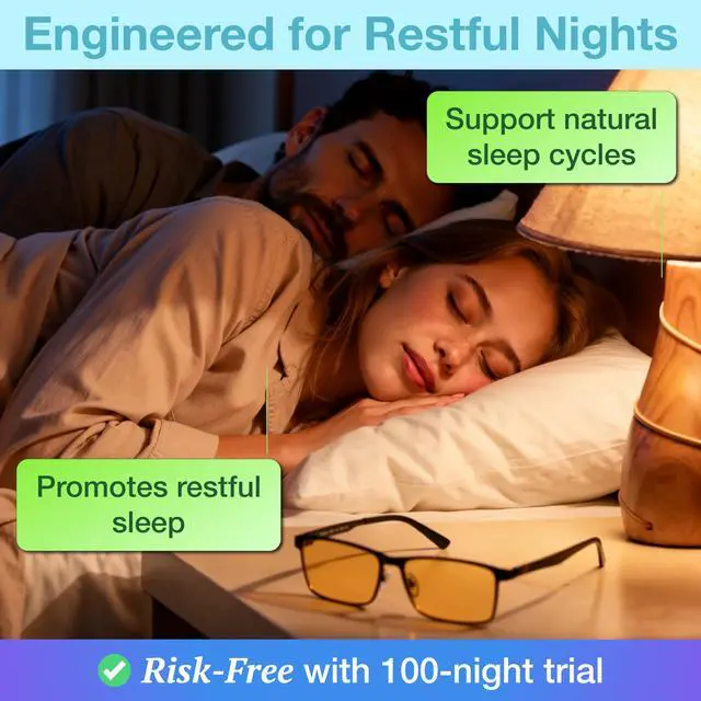 Alt view image 4 of 7 - Orange Blue Light Blocking Glasses for Better Sleep - Premium Carbon Fiber Amber Computer Migraine Glasses for Women & Men - Gaming Glasses - TV Blue Light Blockers Gamer Glasses for Eye Strain