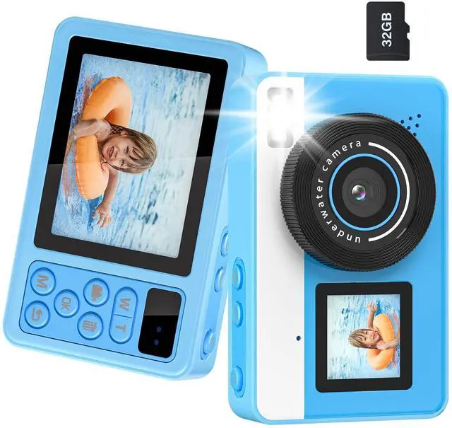 Main image of 4K Digital Camera Waterproof, Point and Shoot Cameras for Photography, 10FT Underwater Camera with Dual Screens,18X Digital Zoom, 32GB TF Card, Selfie Cameras for Teens Beginners Girls Boys Kids(Blue)