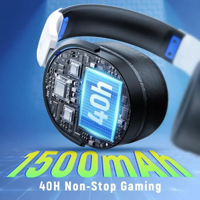 Alt view image 5 of 6 - Wireless Gaming Headset for Ps5, Ps4, PC, Switch, 2.4GHz+BT5.3 | Competition-Grade Pinpoint | 7.1 Surround Sound for Total Victory | Noise-Canceling Mic |1500mAh All-Day Marathon 40H Battery