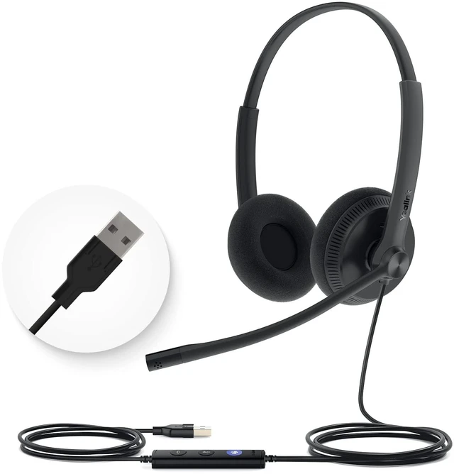 Main image of UH34 Lite Wired Headset,USB-A, Noise Canceling Mic,in-Line Controls | Stereo Headphones,Teams/Zoom Certified, Plug & Play for PC/Laptop/IP Phone, Call Center, Office, Online Meeting, Ultra Light