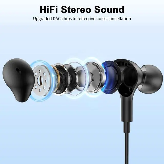 Alt view image 6 of 7 - USB Earbuds with Microphone for PC Laptop,Wired USBA Headset,Black | in Ear Buds Noise Isolating Light Laptop Earphones,Headphones with Mic for Dell HP Computer PC Office Zoom Work Gaming School