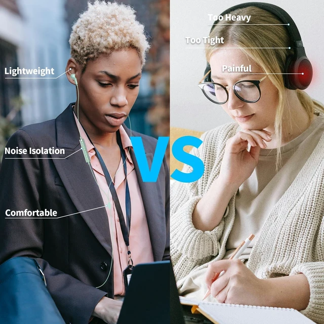 Alt view image 6 of 7 - USB Headphones with Mic for Laptop PC, 7.5ft Magnetic Wired Earbuds Green Noise Isolation in-Ear Earphones with Mute Volume Control Stereo Bass for Dell/HP/Acer/Chromebook/Desktop/Zoom Meeting/School