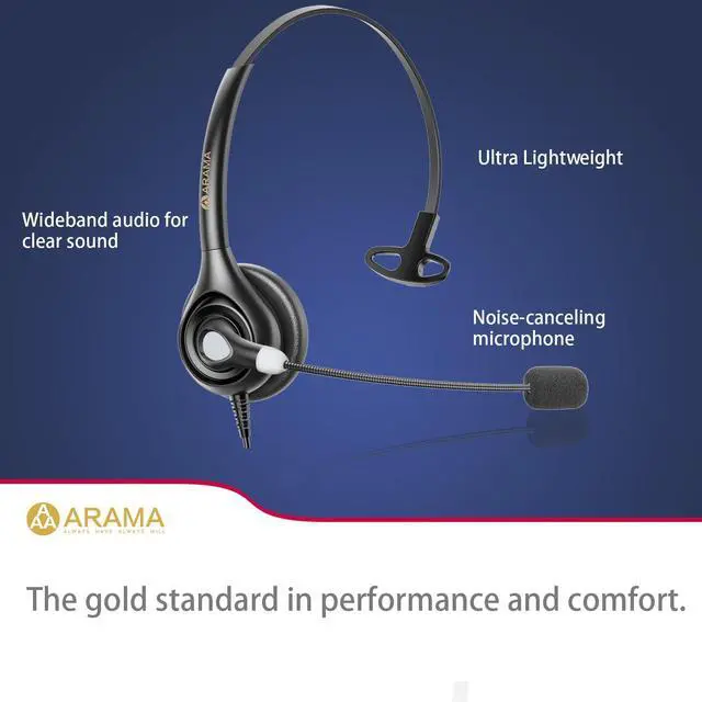 Alt view image 2 of 7 - Upgraded Cell Phone Headset with Microphone Noise Cancelling & Call Controls, 3.5mm Wired Headphone for iPhone, Laptop, Samsung, LG, BlackBerry Mobile Phone and iPad Tablet, Call Center Office