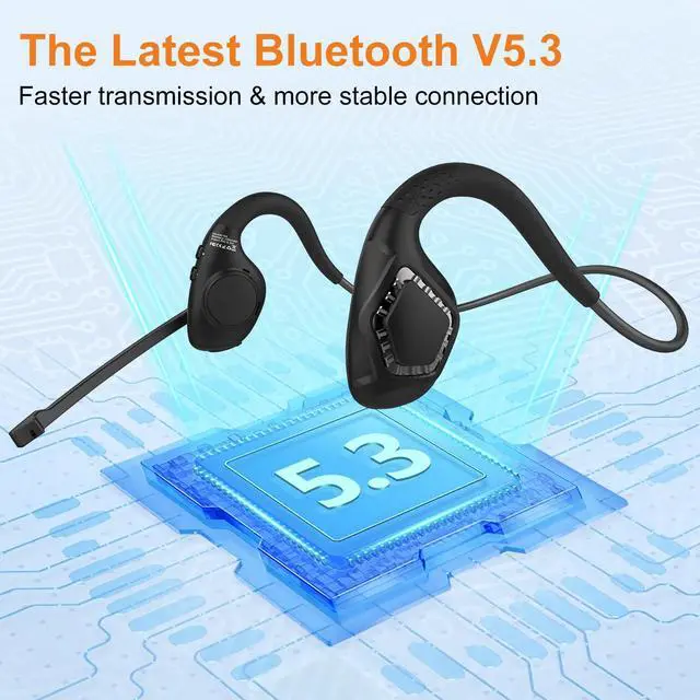 Alt view image 3 of 7 - Latest Bluetooth 5.3 Headset w/Noise Canceling Boom Mic, Wireless Headset for Phone PC Computer Latop, Lightweight and Comfortable Headphone for Office Meeting Home Working Calling, 10H