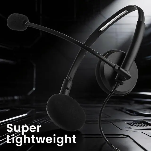 Alt view image 2 of 7 - USB Computer Headset with Noise Cancelling Microphone for PC, Call Center Headphones for Office Zoom Skype Teams, Online Class, Lightweight with USB/Type-c Jack & Volume Control