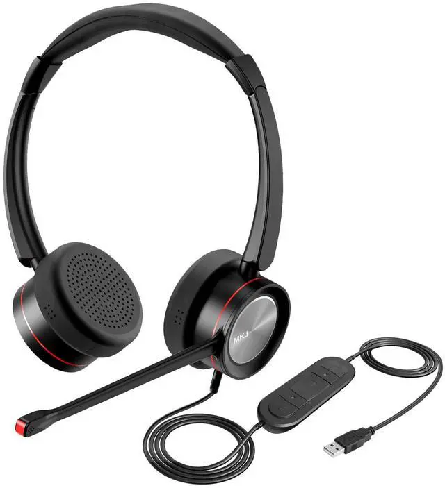Main image of USB Headset with Microphone for Work, Wired Computer Headset for Business Calls, Noise Canceling Call Center Headphone for Office PC, Laptop, Zoom, Teams, Webinars, Softphones, Virtual Learning
