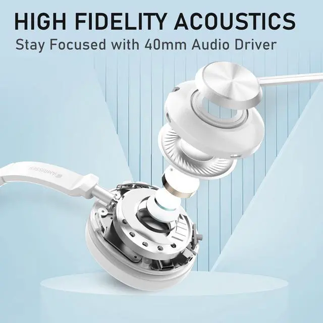 Alt view image 6 of 7 - Wireless Headset with Mic for Work, Bluetooth Headset with Microphone, AI Noise Canceling Mic & Mute, Wireless Headphones with USB Dongle & Charging Dock Work from Home/Office/Call Center/Laptop/Zoom