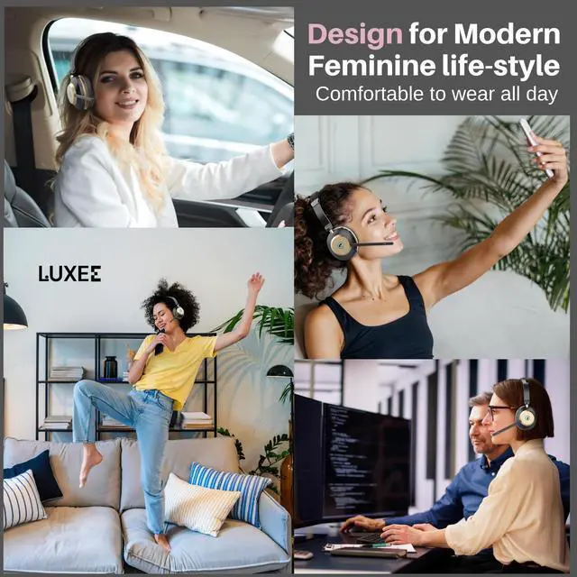 Alt view image 6 of 7 - Wireless Headset with Mic - Noise Cancelling Bluetooth Headphones for Truckers, Zoom & Computer - V5.3 Long Battery Life Single-Ear Wireless Headphone for Office, Home & Driving