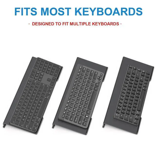 Alt view image 7 of 7 - Comfortable Computer Keyboard Stand - Ergonomic Keyboard Riser Acrylic Tilted Keyboard Holder for Easy Typing&Working at Home Office - Fits All Keyboard Sizes - 17'' Wide (Matte Black)