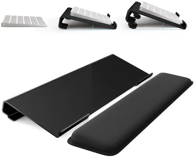 Main image of Computer Keyboard Stand for Desktop, 2-Level Height Adjustment Keyboard Wrist Rest, Non-Slip Key Board Riser Pad for Office, Gaming, and Home Desks