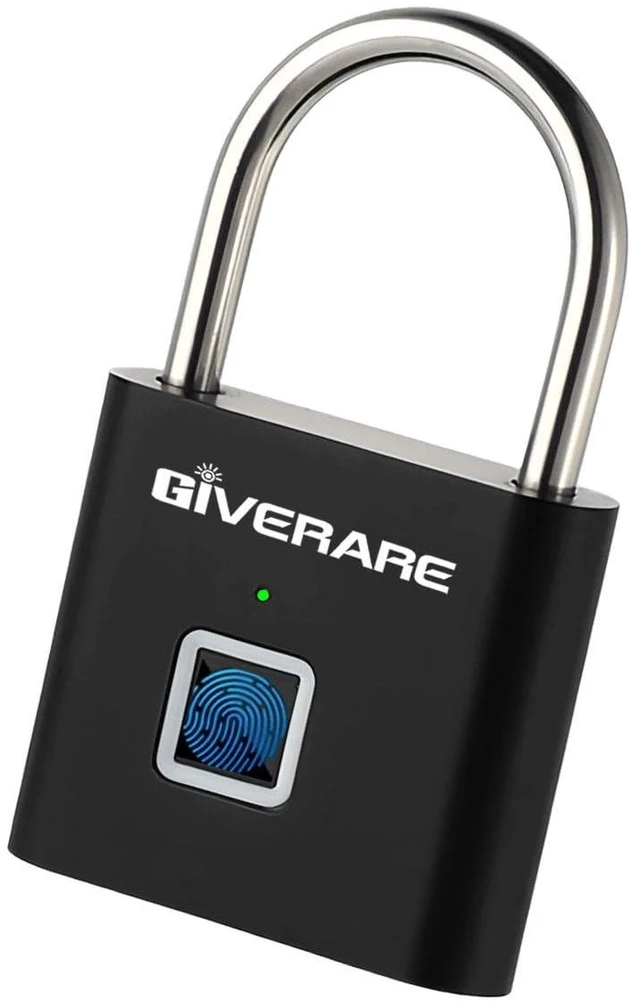 Main image of Fingerprint Smart Padlock, Biometric Metal Keyless Thumbprint Lock Alloy, USB Rechargeable, Quick Unlock Waterproof Rustproof Locks for Warehouses, Gym, Homes, Office, School Locker, Luggage-Black