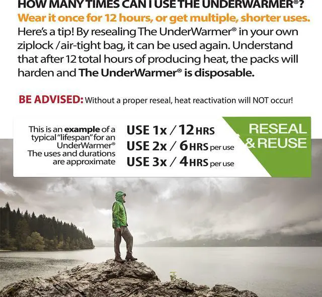 Alt view image 6 of 7 - Single-Use Heated Vest Shirt | Compression Baselayer | 8 Built in Heat Packs | Body Warmer | White