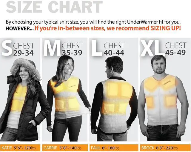 Alt view image 7 of 7 - Single-Use Heated Vest Shirt | Compression Baselayer | 8 Built in Heat Packs | Body Warmer | White