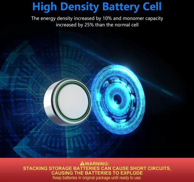 Alt view image 2 of 7 - POWEROWL High Capacity LR44 Batteries 40 Pack, L1154F AG13 357 303 SR44 A76 Premium Alkaline Battery 1.5V Button Coin Cell Batteries