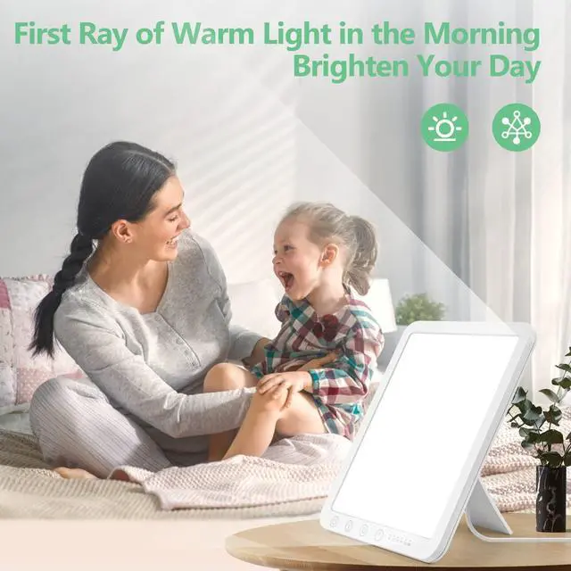 Alt view image 5 of 6 - Light Therapy Lamp, 15000 Lx Sun Lamp,3 Color Temperature, 5 Levels of Adjustable Brightness and Timer Function Light Lamp, Touch Control, Rotatable Stand, Memory Function, Home/Office Use