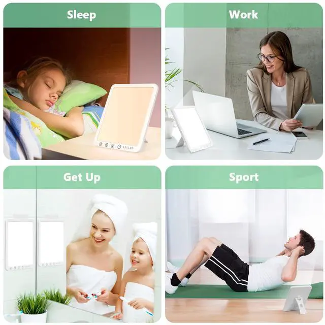 Alt view image 6 of 6 - Light Therapy Lamp, 15000 Lx Sun Lamp,3 Color Temperature, 5 Levels of Adjustable Brightness and Timer Function Light Lamp, Touch Control, Rotatable Stand, Memory Function, Home/Office Use