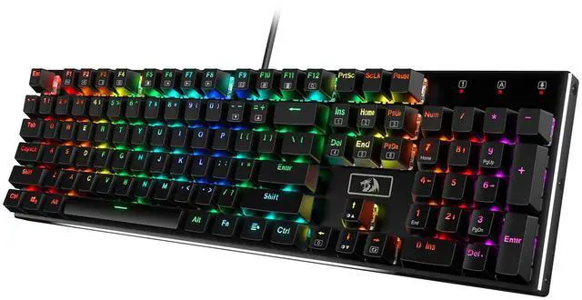 Main image of K556 RGB LED Backlit Wired Mechanical Gaming Keyboard, 104 Keys Hot-Swap Mechanical Keyboard w/Aluminum Base, Upgraded Socket and Noise Absorbing Foams, Quiet Linear Red Switch