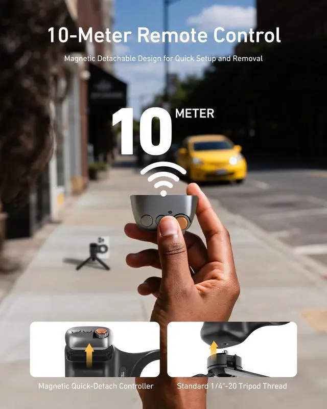 Alt view image 5 of 7 - Fun Shot Magnetic Phone Camera DSLR Style Shutter Grip for Magsafe iPhone & Android with Detachable Wireless Shutter Button - Official Grip -Comfort Ergonomic Phone Grip Handle Holder(B)